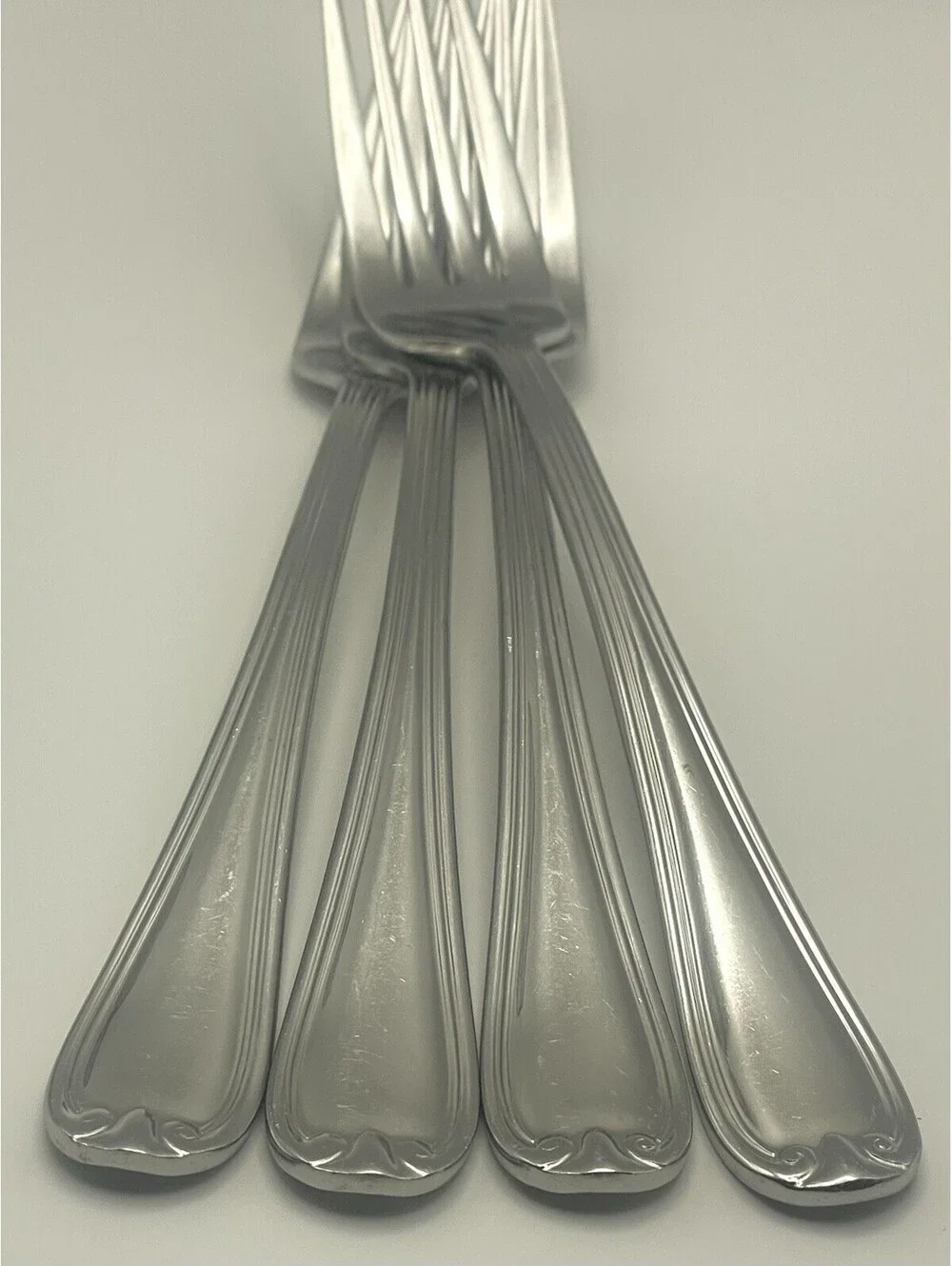 (4) Reed And Barton COLBY 18/10 Stainless China Dinner Fork Lot ~ 8 1/8”